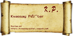 Kvassay Péter névjegykártya